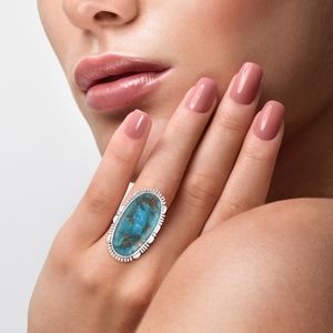 SANTA FE Style Mojave Blue Turquoise Ring in Sterling Silver 8.70 Grams 1.90 ctw